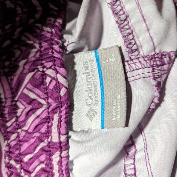 Columbia Shorts Womens Large Pink Retro Swirl Print Pockets Pockets 5.5" - Picture 7 of 7